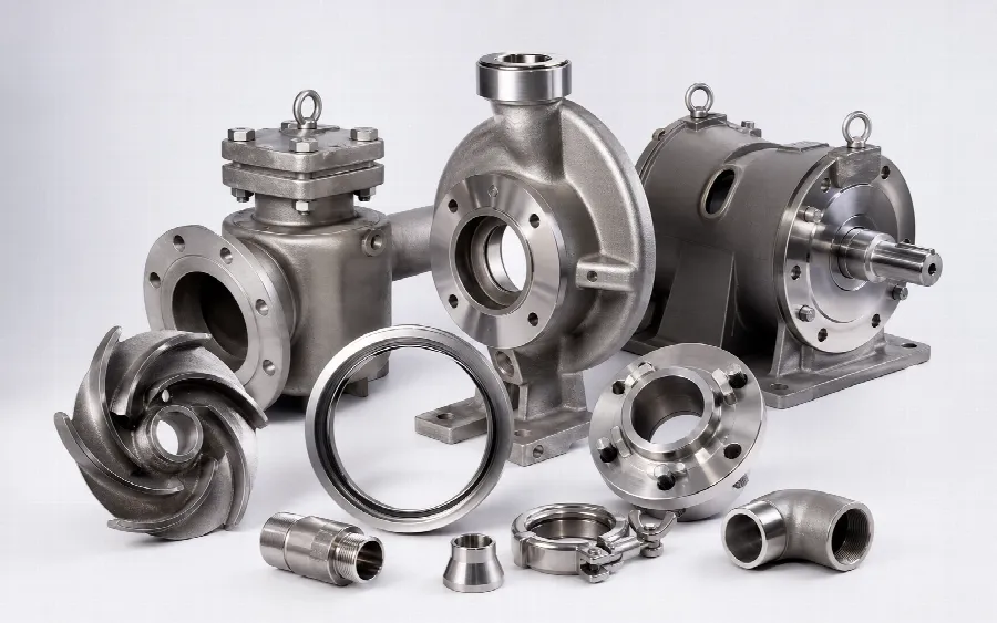 Stainless steel pump and valve components